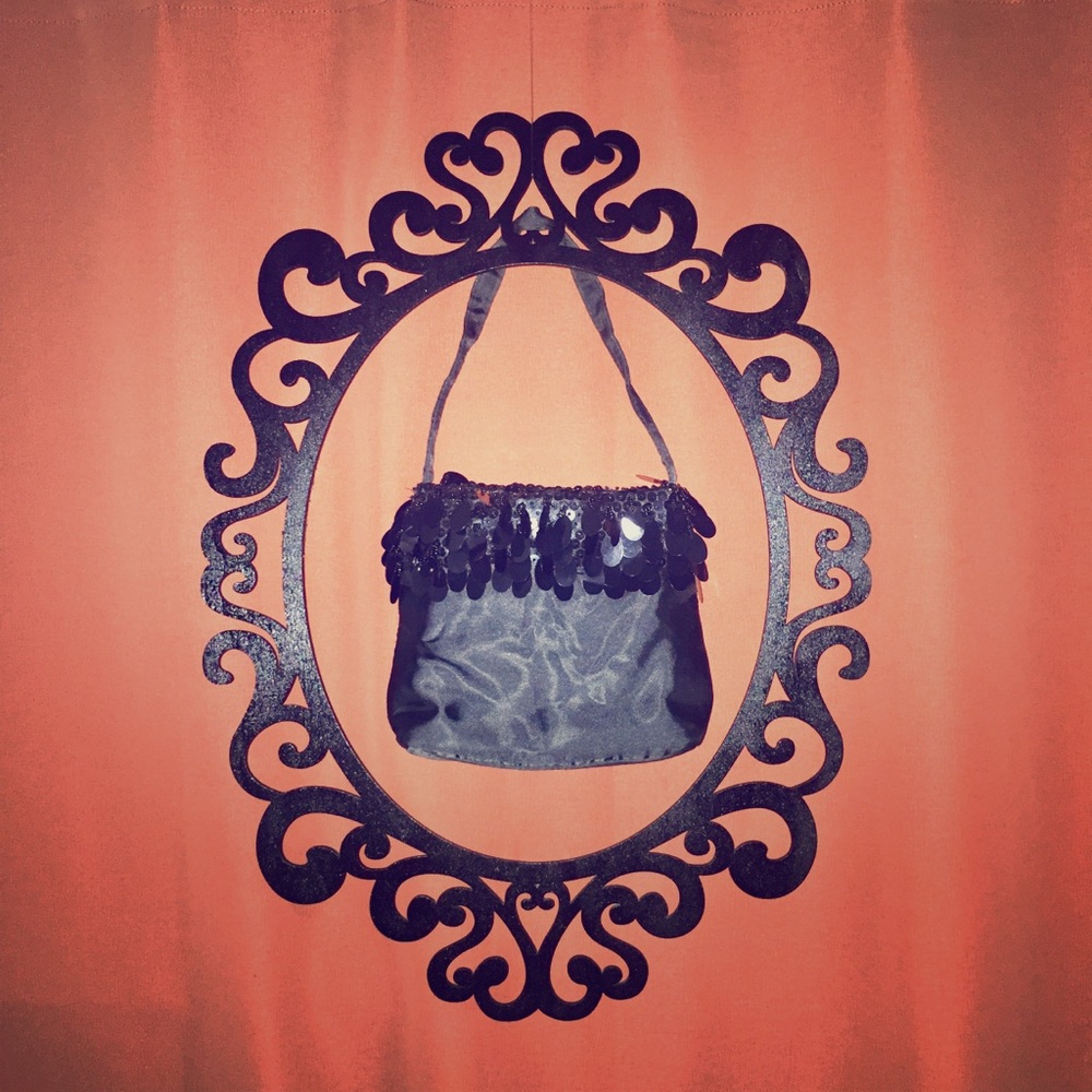 Black Satin Evening Bag